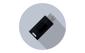 Usb drive vectorized on background and colored