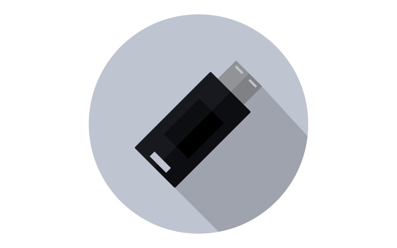 Usb drive vectorized on background and colored Vector Graphic