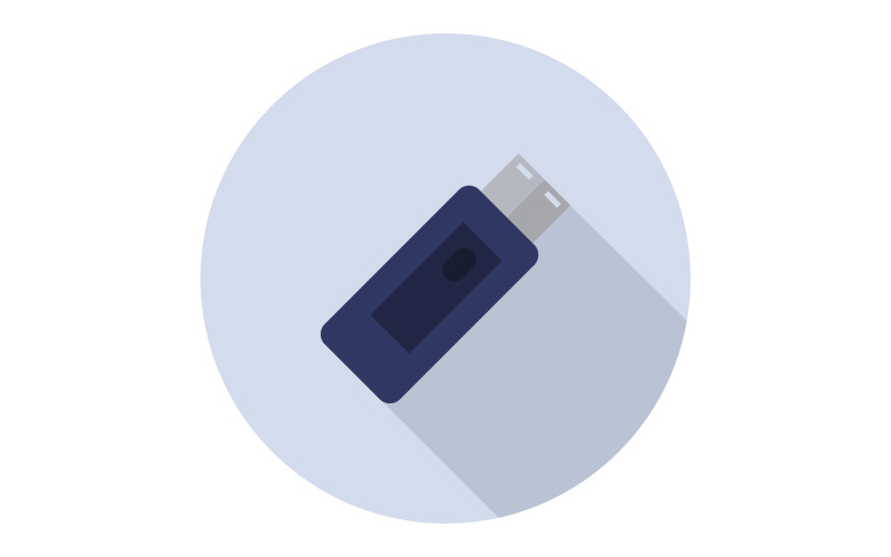 Vectorized usb drive on background Vector Graphic