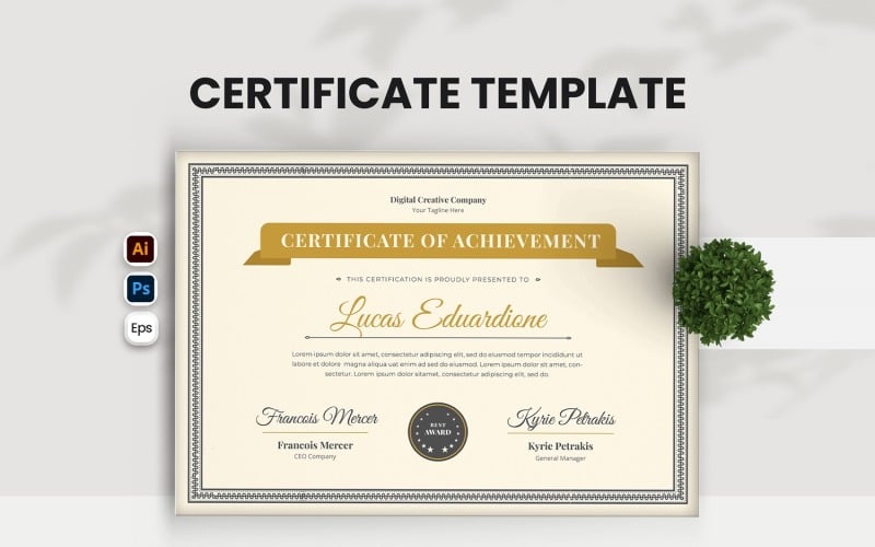 Vintage Achievement Certificate Certificate Template