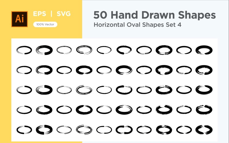 Horizontal Oval Shape 50_Set V 4 Vector Graphic