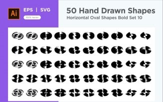 Horizontal Oval Shape Bold 50_Set V 10