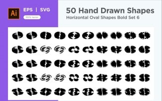Horizontal Oval Shape Bold 50_Set V 6