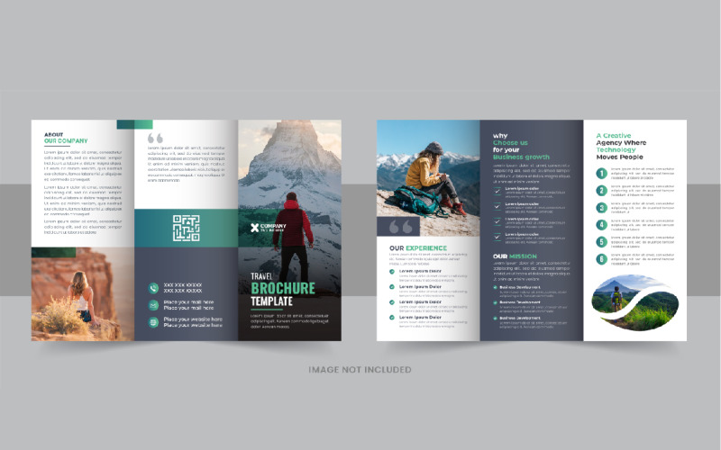 Tour and travel agency trifold brochure Layout Corporate Identity