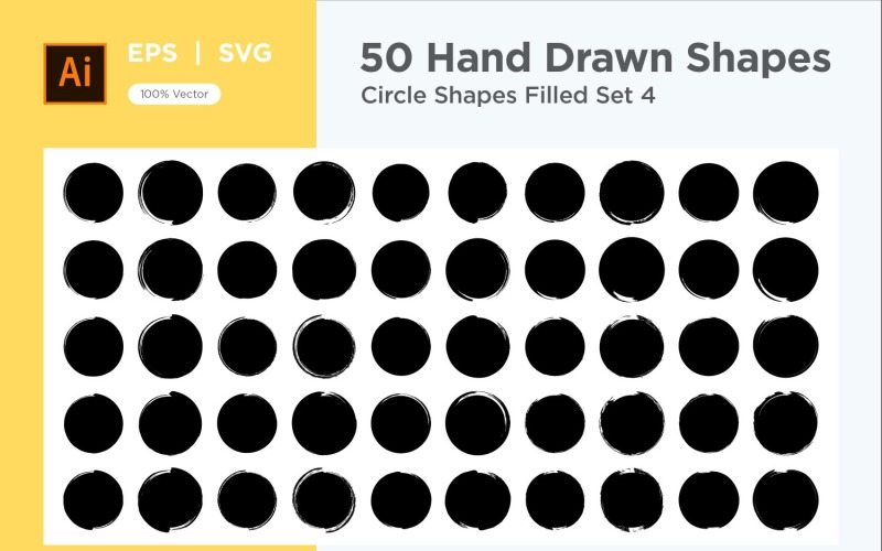 Circle Shape Filled 50_Set V 4 Vector Graphic