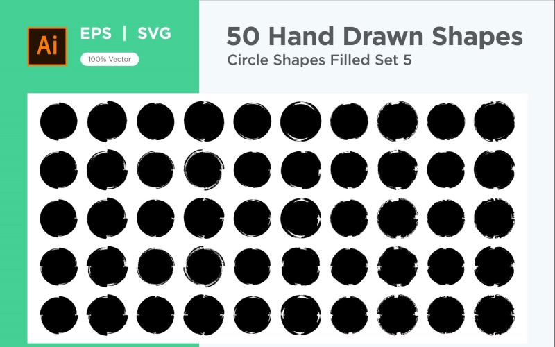 Circle Shape Filled 50_Set V 5 Vector Graphic
