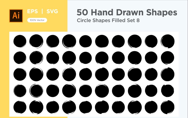 Circle Shape Filled 50_Set V 8 Vector Graphic