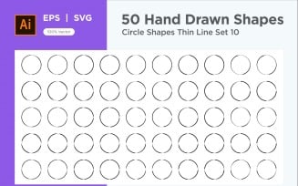 Circle Shape Thin Line 50_Set V 10