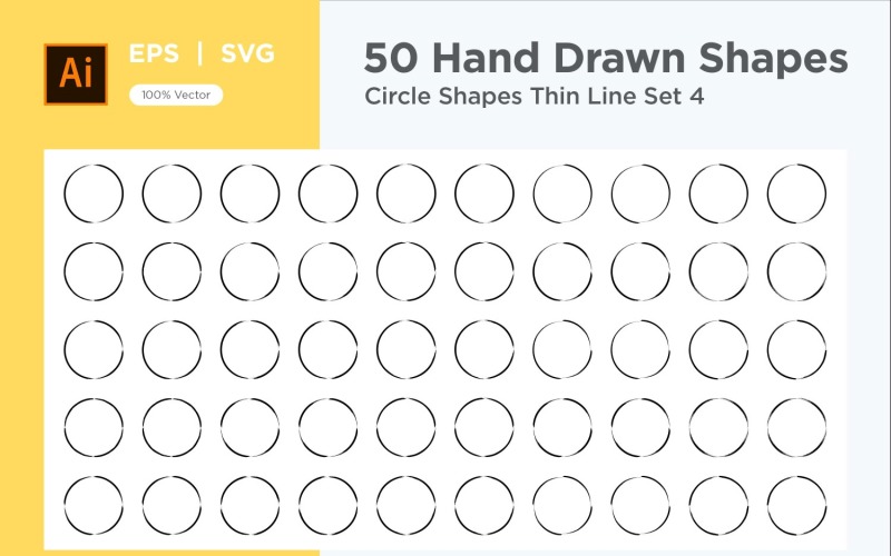 Circle Shape Thin Line 50_Set V 4 Vector Graphic