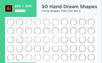 Circle Shape Thin Line 50_Set V 5