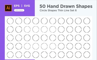 Circle Shape Thin Line 50_Set V 6