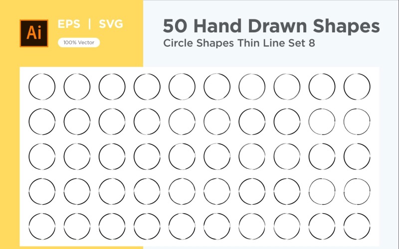 Circle Shape Thin Line 50_Set V 8 Vector Graphic