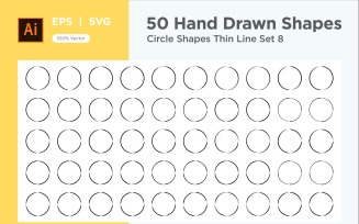 Circle Shape Thin Line 50_Set V 8