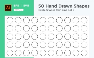Circle Shape Thin Line 50_Set V 9