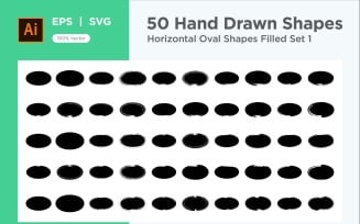 Horizontal Oval Shape Filled 50_Set V 1