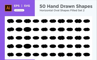 Horizontal Oval Shape Filled 50_Set V 2