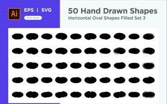 Horizontal Oval Shape Filled 50_Set V 3
