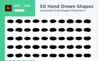 Horizontal Oval Shape Filled 50_Set V 5