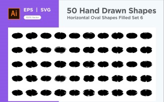 Horizontal Oval Shape Filled 50_Set V 6