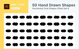 Horizontal Oval Shape Filled 50_Set V 8