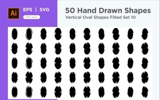 Vertical Oval Shape Filled 50_Set 10