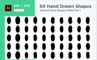 Vertical Oval Shape Filled 50_Set 1
