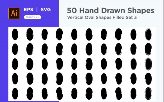 Vertical Oval Shape Filled 50_Set 3