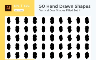 Vertical Oval Shape Filled 50_Set 4