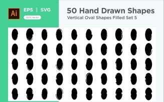 Vertical Oval Shape Filled 50_Set 5