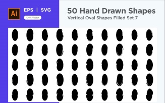 Vertical Oval Shape Filled 50_Set 7