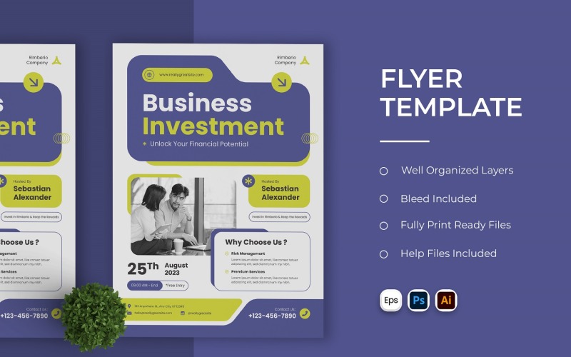 Business Investment Flyer Template Corporate Identity