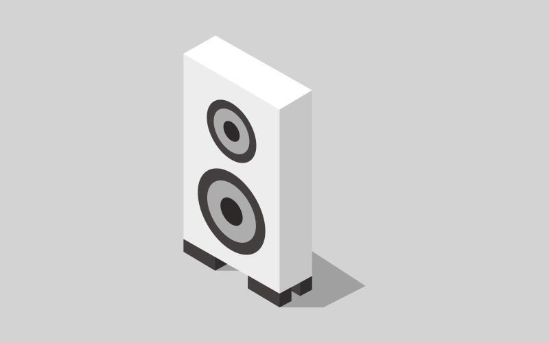 Colored isometric woofer on a background Vector Graphic
