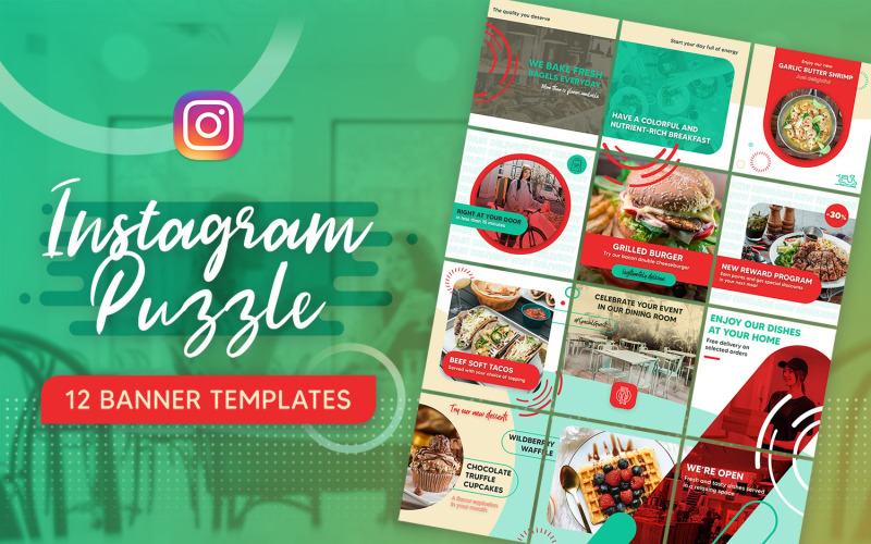 Food and Restaurant Instagram Puzzle Social Media