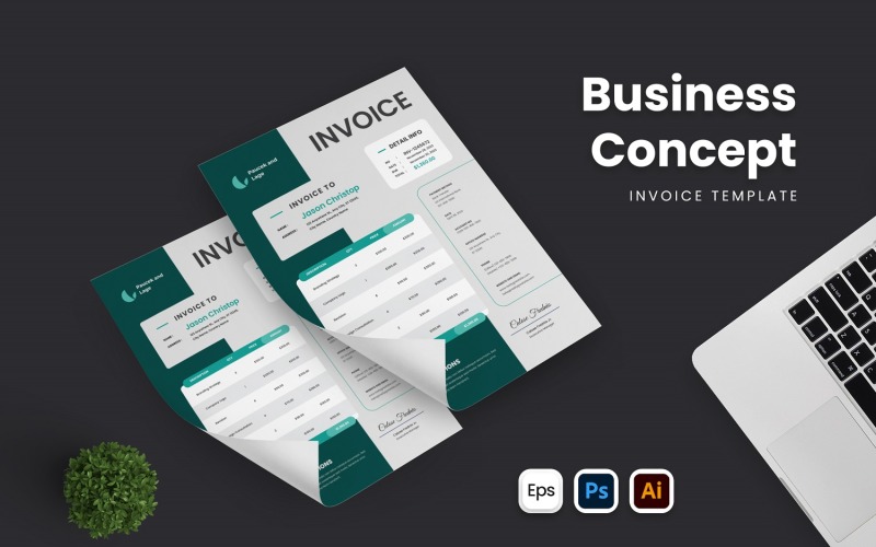Green Concept Business Invoice Corporate Identity