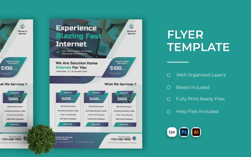 Internet Services Flyer Template Corporate Identity