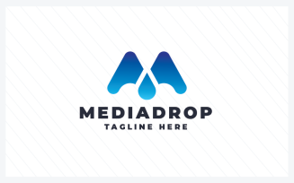 Media Drop Letter M Pro Logo Template