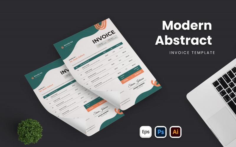 Modern Abstract Invoice Template Corporate Identity