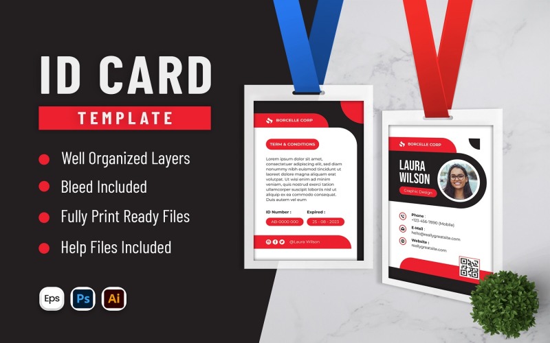 Simple Modern ID Card Template Corporate Identity