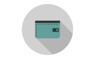 Wallet on background and colored in vector