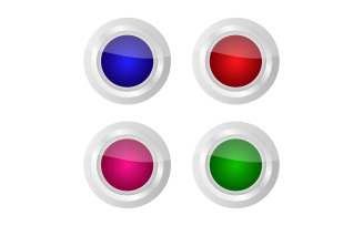 Web button illustrated on background and colored