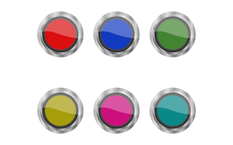Web button illustrated on white background in vector and colored Vector Graphic
