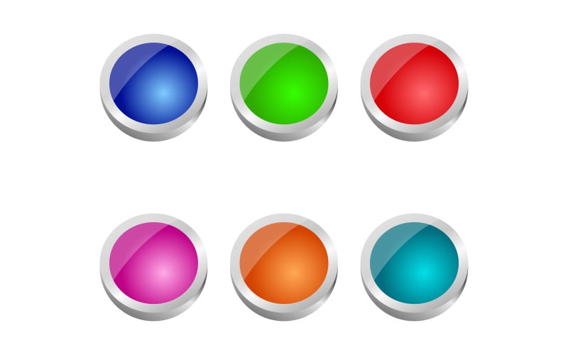 Web buttons in vector illustrated and colored on a background Vector Graphic
