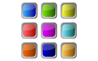 Web buttons in vector illustrated and colored on a white background
