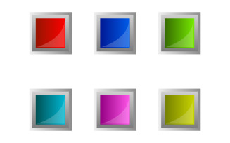 Web buttons in vector illustrated and colored