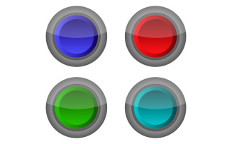Web buttons in vector on background
