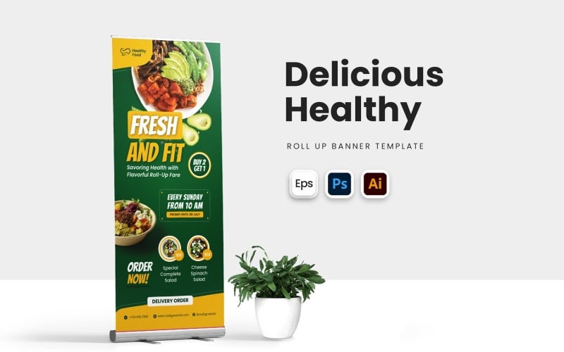 Delicious Healthy Roll Up Banner Corporate Identity