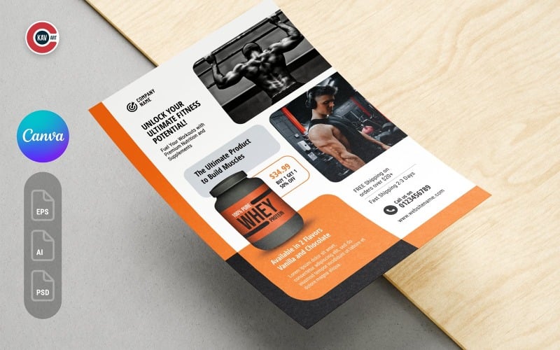 Gym and Bodybuilding Supplement Products Flyer - 00001 Corporate Identity