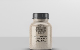 Pill Cosmetic Glass Bottle Mockup