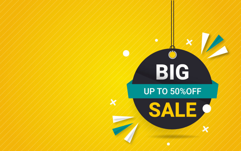 Sale banner set promotion with the yellow background and super offer banner template design Illustration