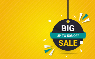 Sale banner set promotion with the yellow background and super offer banner template design